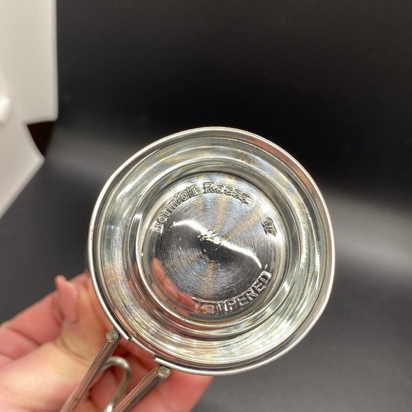 Modern Glass and Chrome Cappuccino Cups - Set of 4, Vintage Bormioli Rocco Verdi - Picture 4 of 5